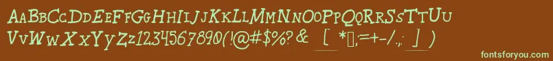 Karroosmallcaps Font – Green Fonts on Brown Background