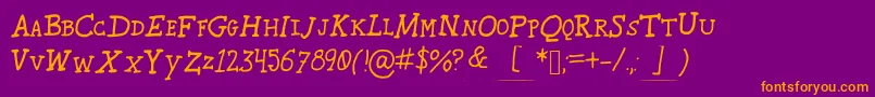 Karroosmallcaps Font – Orange Fonts on Purple Background