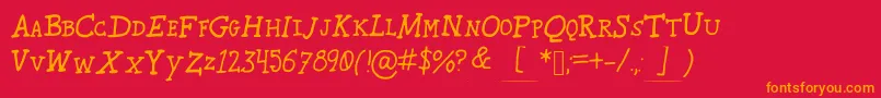 Karroosmallcaps Font – Orange Fonts on Red Background