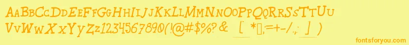 Karroosmallcaps Font – Orange Fonts on Yellow Background