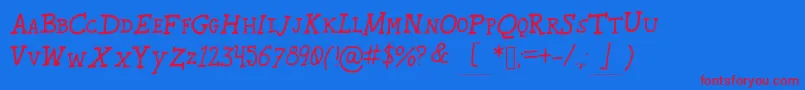 Karroosmallcaps Font – Red Fonts on Blue Background