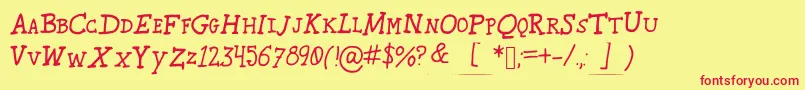 Karroosmallcaps Font – Red Fonts on Yellow Background