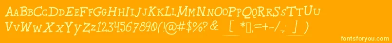 Karroosmallcaps Font – Yellow Fonts on Orange Background
