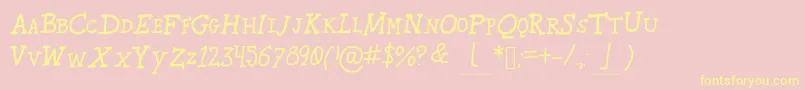 Karroosmallcaps Font – Yellow Fonts on Pink Background