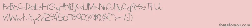 Kiddies Font – Gray Fonts on Pink Background
