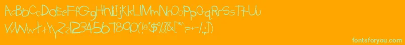 Kiddies Font – Green Fonts on Orange Background
