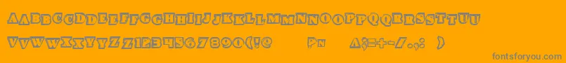 Iceboxartstag-fontti – harmaat kirjasimet oranssilla taustalla