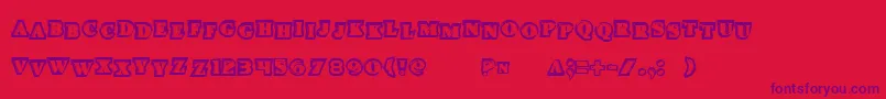 Iceboxartstag-Schriftart – Violette Schriften auf rotem Hintergrund