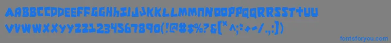フォントCroMagnumCondensed – 灰色の背景に青い文字