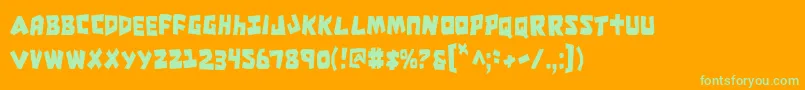 CroMagnumCondensed Font – Green Fonts on Orange Background