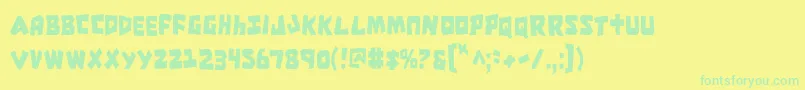 CroMagnumCondensed Font – Green Fonts on Yellow Background