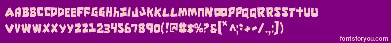 CroMagnumCondensed Font – Pink Fonts on Purple Background