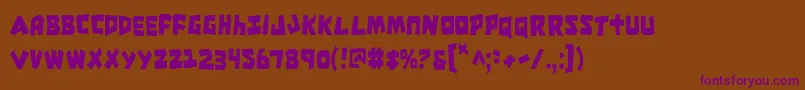 CroMagnumCondensed Font – Purple Fonts on Brown Background