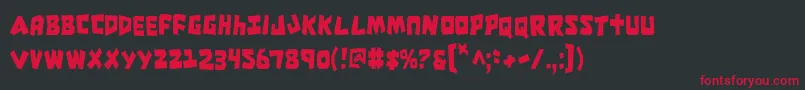フォントCroMagnumCondensed – 黒い背景に赤い文字