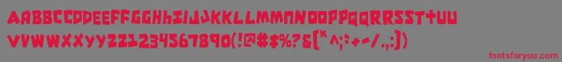 フォントCroMagnumCondensed – 赤い文字の灰色の背景