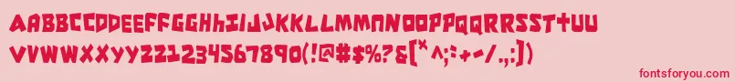 CroMagnumCondensed Font – Red Fonts on Pink Background