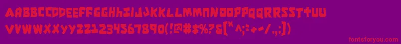 フォントCroMagnumCondensed – 紫の背景に赤い文字