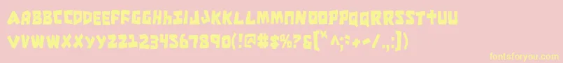 CroMagnumCondensed Font – Yellow Fonts on Pink Background