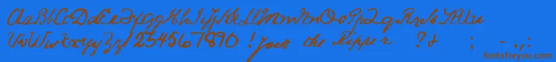 JackRipperHand Font – Brown Fonts on Blue Background
