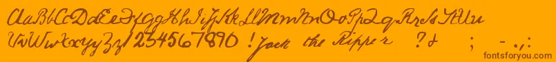 フォントJackRipperHand – オレンジの背景に茶色のフォント