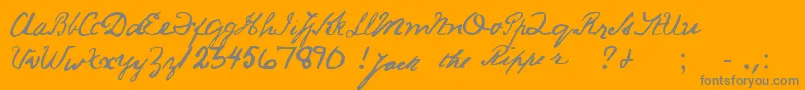 JackRipperHand-Schriftart – Graue Schriften auf orangefarbenem Hintergrund