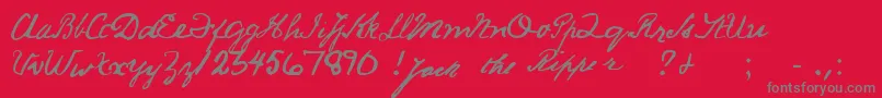 JackRipperHand-fontti – harmaat kirjasimet punaisella taustalla