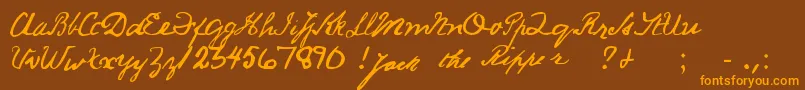 Weitere Informationen zur JackRipperHand-Schriftart JackRipperHand-Schriftart – Orangefarbene Schriften auf braunem Hintergrund