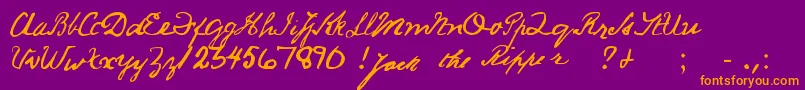 JackRipperHand Font – Orange Fonts on Purple Background