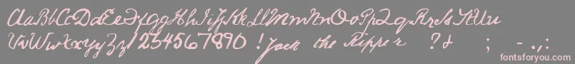 JackRipperHand Font – Pink Fonts on Gray Background