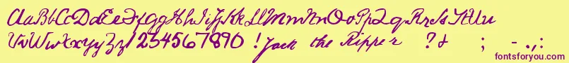JackRipperHand Font – Purple Fonts on Yellow Background