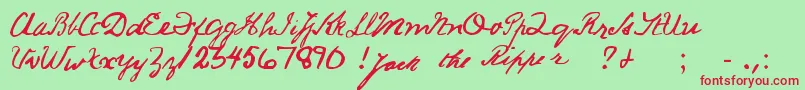 fuente JackRipperHand – Fuentes Rojas Sobre Fondo Verde