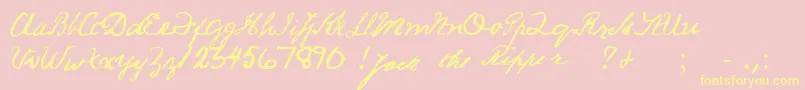 JackRipperHand Font – Yellow Fonts on Pink Background