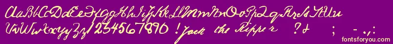 JackRipperHand-Schriftart – Gelbe Schriften auf violettem Hintergrund