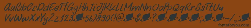 DkUncleOscarItalic Font – Black Fonts on Brown Background