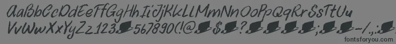 Fonte DkUncleOscarItalic – fontes pretas em um fundo cinza