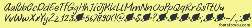 DkUncleOscarItalic Font – Black Fonts on Yellow Background