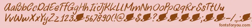 DkUncleOscarItalic Font – Brown Fonts on Pink Background