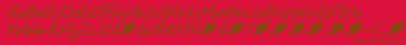 DkUncleOscarItalic Font – Brown Fonts on Red Background