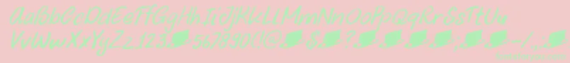 DkUncleOscarItalic Font – Green Fonts on Pink Background