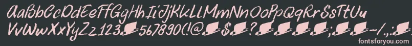 フォントDkUncleOscarItalic – 黒い背景にピンクのフォント