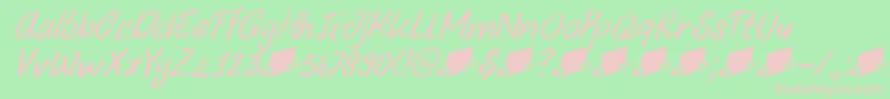 DkUncleOscarItalic-fontti – vaaleanpunaiset fontit vihreällä taustalla