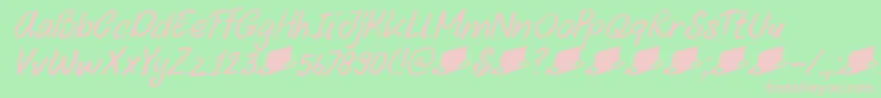 DkUncleOscarItalic-Schriftart – Rosa Schriften auf grünem Hintergrund