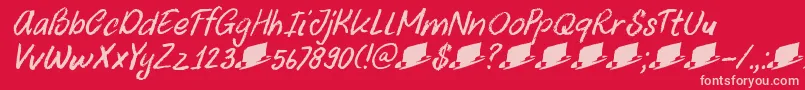 DkUncleOscarItalic Font – Pink Fonts on Red Background
