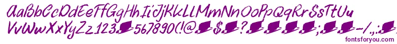 DkUncleOscarItalic Font – Purple Fonts on White Background