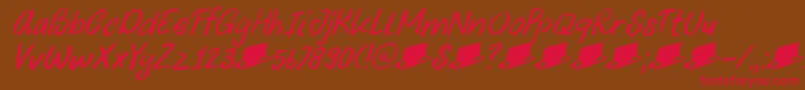 DkUncleOscarItalic Font – Red Fonts on Brown Background