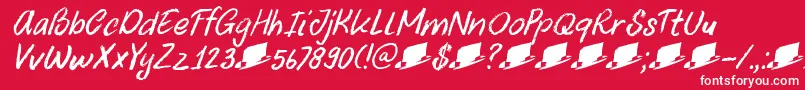 DkUncleOscarItalic Font – White Fonts on Red Background