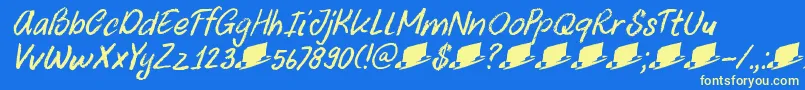 fuente DkUncleOscarItalic – Fuentes Amarillas Sobre Fondo Azul