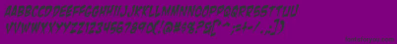 フォントZombieGutsYankedItalic – 紫の背景に黒い文字