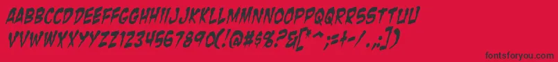 ZombieGutsYankedItalic Font – Black Fonts on Red Background