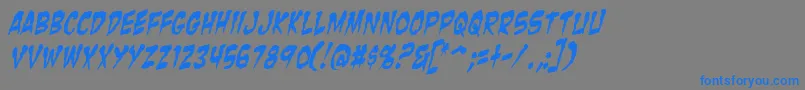 ZombieGutsYankedItalic Font – Blue Fonts on Gray Background